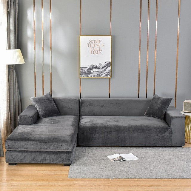 Housse de Canapé Universelle Complète Avec Protection Anti-Taches Et Élégance Maximale Sofa Cover Electro Paris Dark Gray 1 seat (90 to 140 cm / 35.44 to 55.12 Inch)