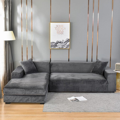 Housse de Canapé Universelle Complète Avec Protection Anti-Taches Et Élégance Maximale Sofa Cover Electro Paris Dark Gray 1 seat (90 to 140 cm / 35.44 to 55.12 Inch)