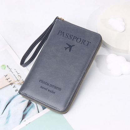 Portefeuille RFID En Cuir Élégant Pour Voyageurs Modernes Et Organisation Optimale Passport holder Electro Paris Gris