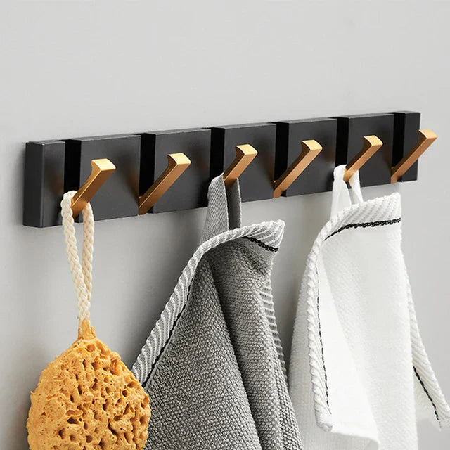Crochet Mural Pliant en Acier Minimaliste – Élégance Fonctionnelle pour Espaces Modernes Kitchen Accessories Electro Paris Or 6 crochets