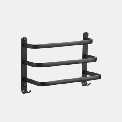 Porte-Serviettes Pivotant à 3 Barres en Noir – Organisateur Mural de pour Salle de Bain Barres à serviettes Electro Paris