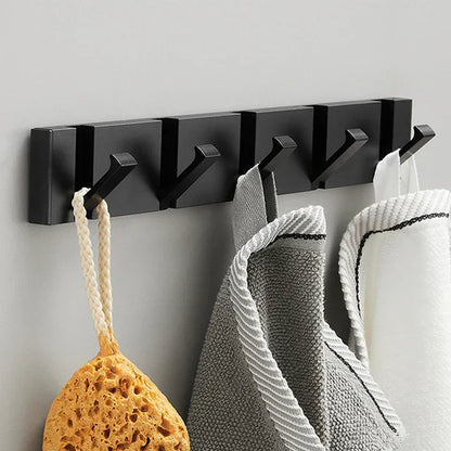 Crochet Mural Pliant en Acier Minimaliste – Élégance Fonctionnelle pour Espaces Modernes Kitchen Accessories Electro Paris Noir 5 crochets