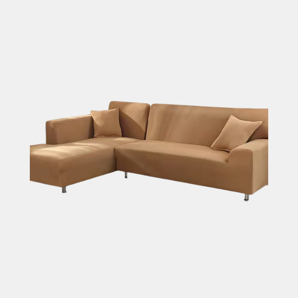 Housse de Canapé en Velours Moelleux pour Salon – Housse Extensible de Protection Housses de meubles Electro Paris Chameau 1-Siège (90-140 cm)