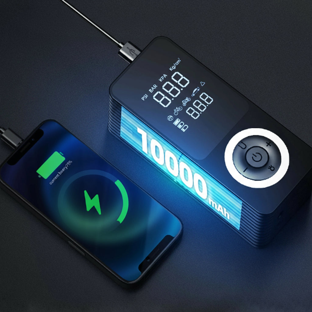 Gonfleur De Pneus Portable Rapide Et Précis Avec Lumière Intégrée Tire Pump Electro Paris