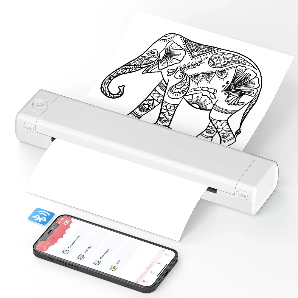 Imprimante Thermique Portable Pour Documents Et Photos Depuis Smartphone Ou Ordinateur Thermal printer Electro Paris Blanc