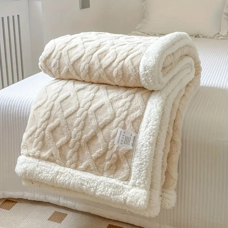 Couverture Sherpa Snuggle – Douce, Chaude Et Confortable Pour Chambre Blanket Electro Paris Blanc 100x150cm