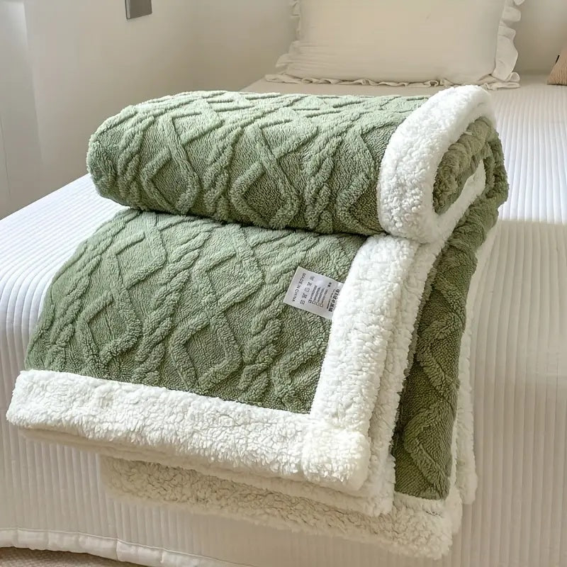Couverture Sherpa Snuggle – Douce, Chaude Et Confortable Pour Chambre Blanket Electro Paris Vert 100x150cm
