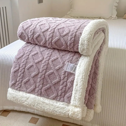 Couverture Sherpa Snuggle – Douce, Chaude Et Confortable Pour Chambre Blanket Electro Paris Violet 100x150cm