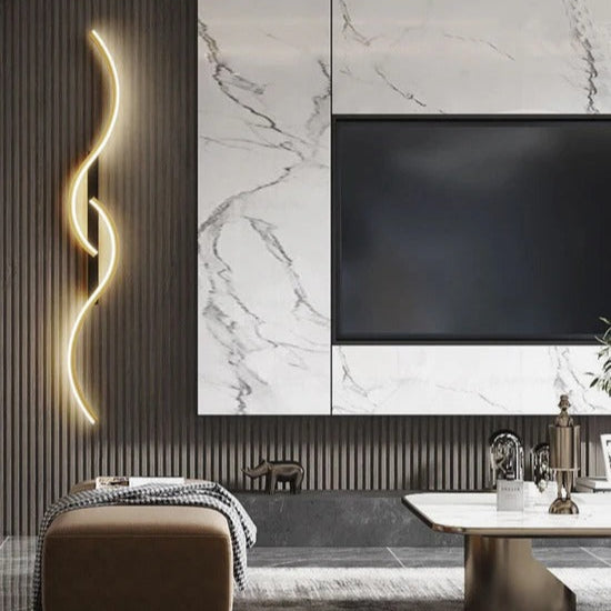 Applique Murale LED Design Élégante pour Chambre et Salon Moderne Applique murale Electro Paris Noir-Or 60cm Lumière chaude (2700K-3500K)