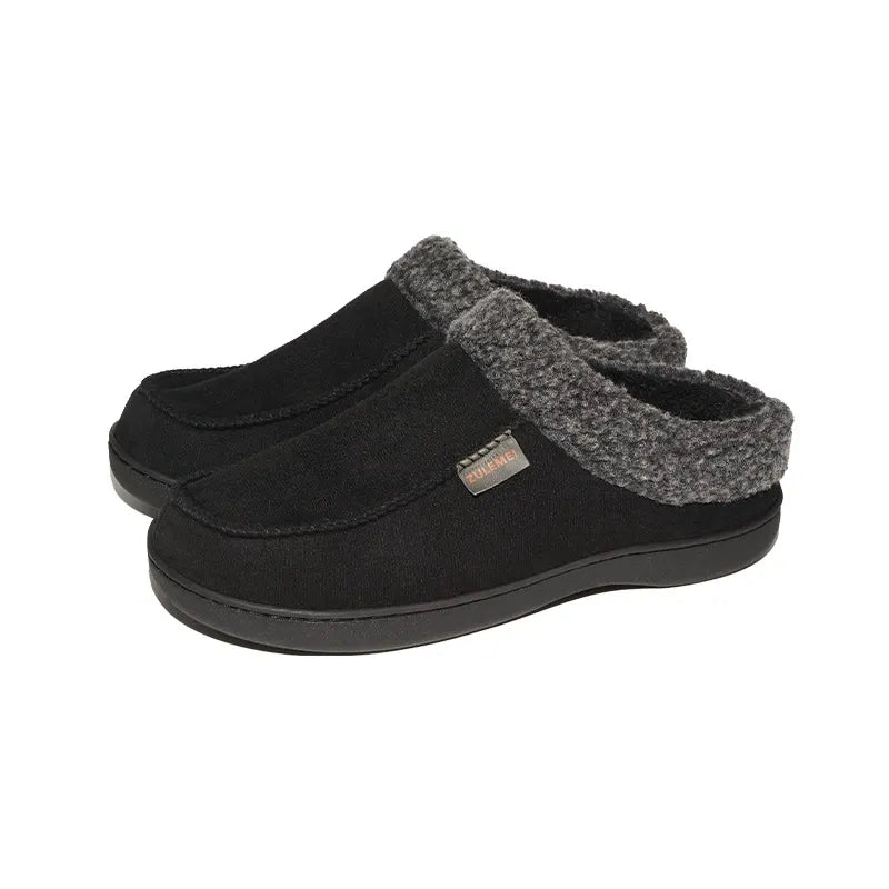 Chaussons Maison en Mousse à Mémoire pour Homme – Pantoufles d'Intérieur avec Semelle Antidérapante Sandales pour hommes Electro Paris Noir 40