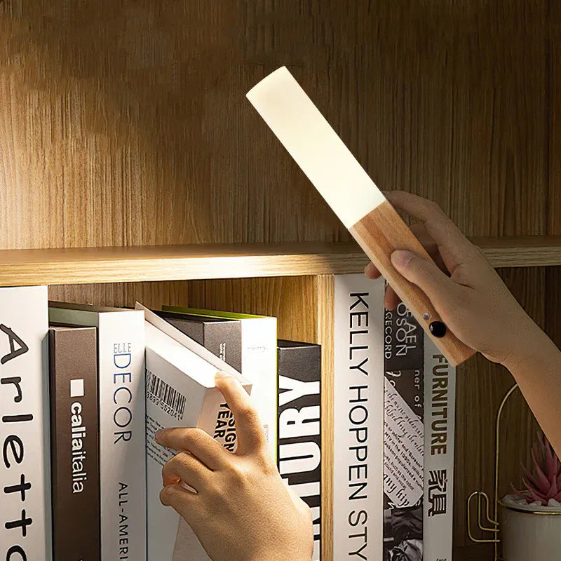 Lampe de Nuit en Bois Sans Fil avec Détecteur de Mouvement – Rechargeable USB Applique murale Electro Paris