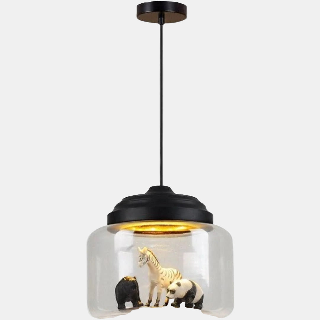 Suspension avec Abat-Jour en Verre – Design Ludique Petit Zoo Lampe suspendue Electro Paris