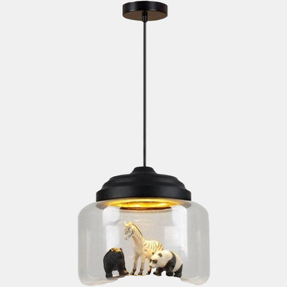 Suspension avec Abat-Jour en Verre – Design Ludique Petit Zoo Lampe suspendue Electro Paris