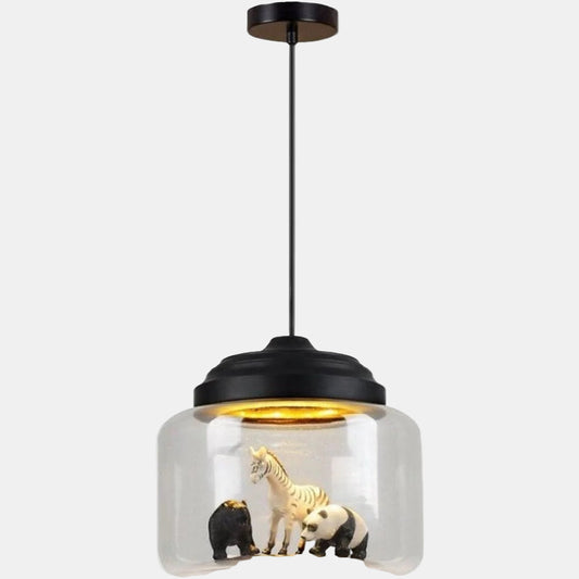 Suspension avec Abat-Jour en Verre – Design Ludique Petit Zoo Lampe suspendue Electro Paris
