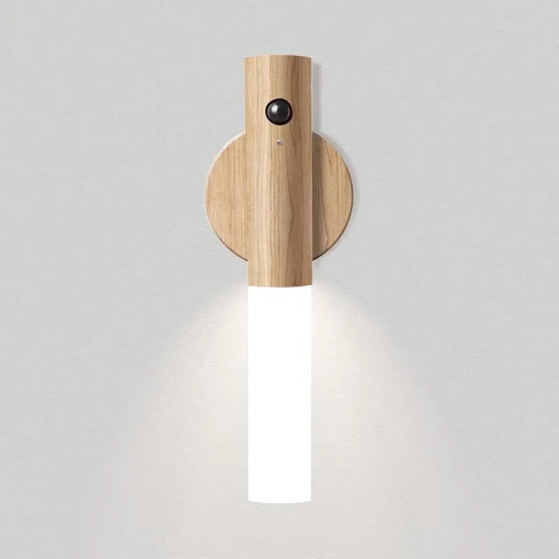 Lampe de Nuit en Bois Sans Fil avec Détecteur de Mouvement – Rechargeable USB Applique murale Electro Paris