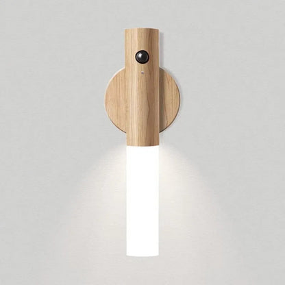 Lampe de Nuit en Bois Sans Fil avec Détecteur de Mouvement – Rechargeable USB Applique murale Electro Paris