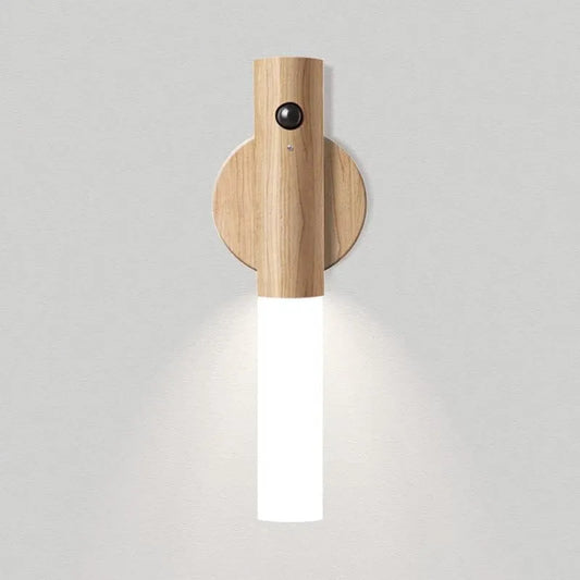 Lampe de Nuit en Bois Sans Fil avec Détecteur de Mouvement – Rechargeable USB Applique murale Electro Paris