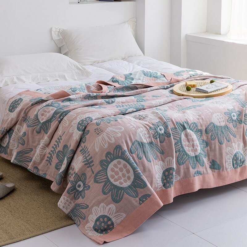 Plaid Ultra-Doux – Confort Douillet pour Toute la Maison Throws & Blankets Electro Paris Tournesols roses et bleus 150x200cm