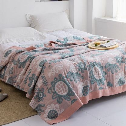 Plaid Ultra-Doux – Confort Douillet pour Toute la Maison Throws & Blankets Electro Paris Tournesols roses et bleus 150x200cm