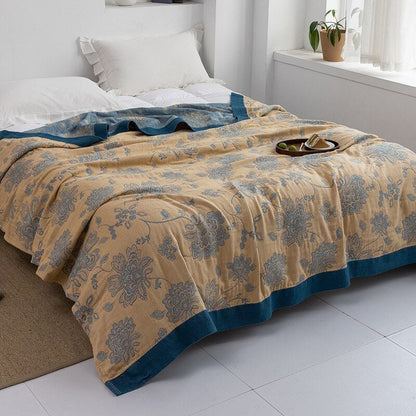 Plaid Ultra-Doux – Confort Douillet pour Toute la Maison Throws & Blankets Electro Paris Floral Jaune + Bleu 150x200cm