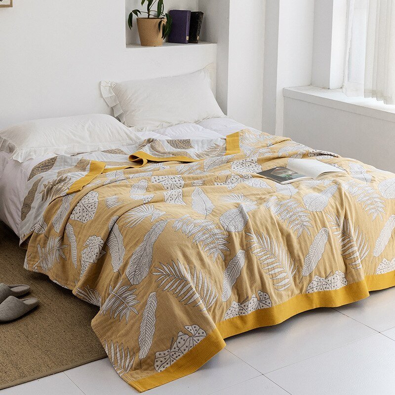 Plaid Ultra-Doux – Confort Douillet pour Toute la Maison Throws & Blankets Electro Paris Feuilles jaunes 150x200cm