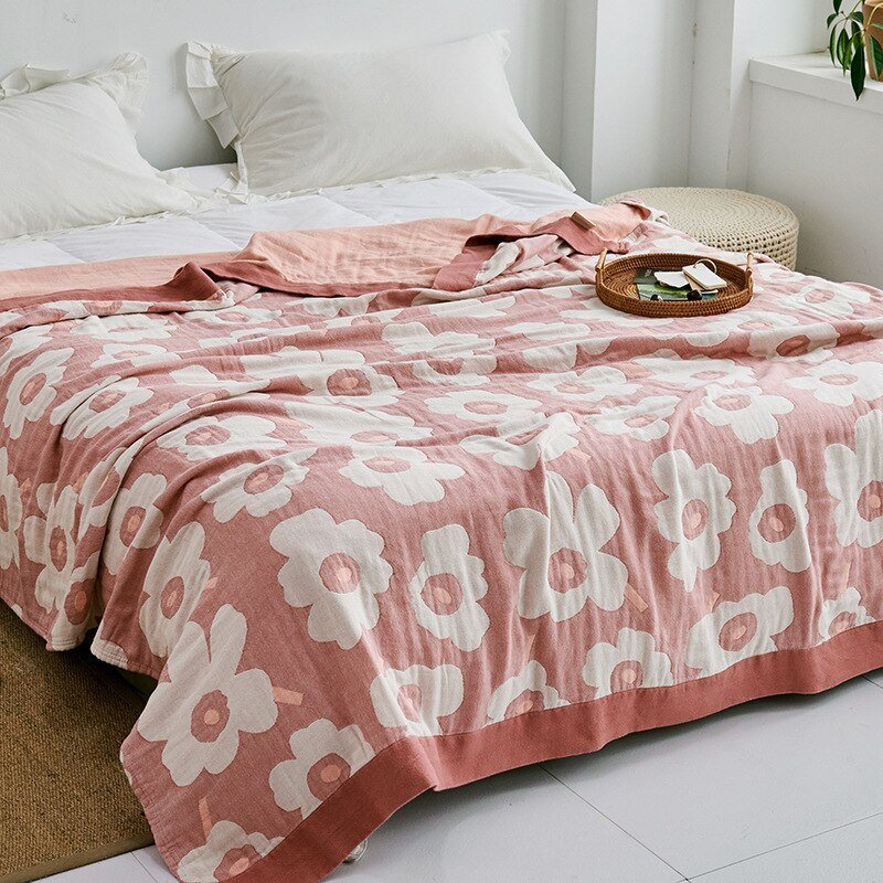 Plaid Ultra-Doux – Confort Douillet pour Toute la Maison Throws & Blankets Electro Paris Fleurs Rose + Blanc 150x200cm