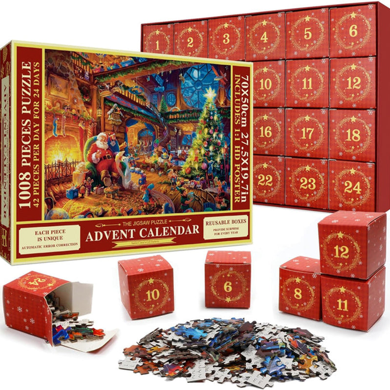 Calendrier De L’Avent Puzzle De Noël Avec 24 Jours De Plaisir Et 1008 Pièces Advent calendar Electro Paris