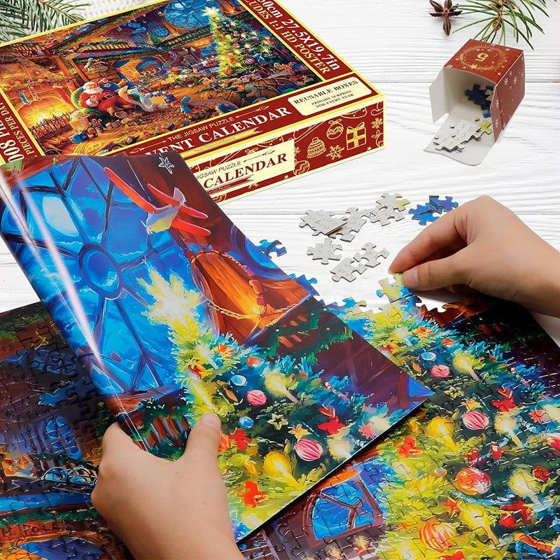 Calendrier De L’Avent Puzzle De Noël Avec 24 Jours De Plaisir Et 1008 Pièces Advent calendar Electro Paris