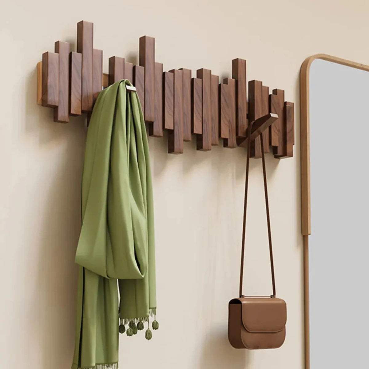 Kapstok Piano en Bois – Étagère Murale Élégante pour Vestes et Manteaux Home & Decoration Electro Paris