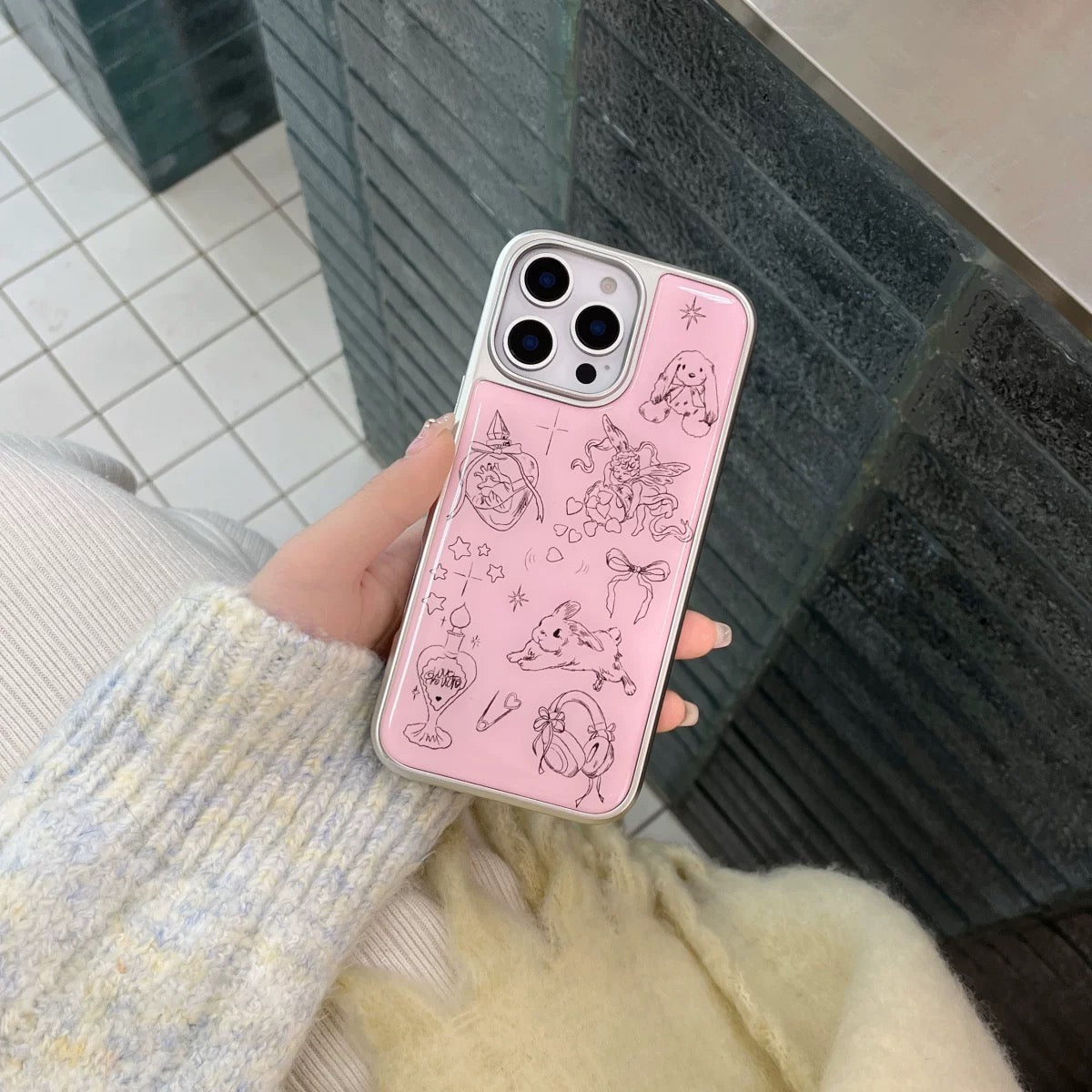 Coque iPhone Adorable Lapin Rose avec Ailes d’Ange iPhone case Electro Paris