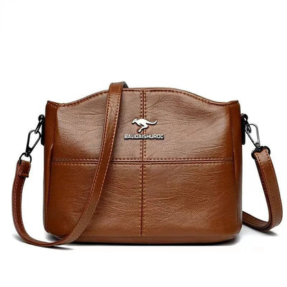 Sac En Cuir – Sac à Bandoulière Femme Élégant et Spacieux en Cuir Leather Bally Handbag Women Electro Paris Marron