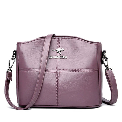 Sac En Cuir – Sac à Bandoulière Femme Élégant et Spacieux en Cuir Leather Bally Handbag Women Electro Paris Violet