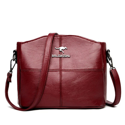 Sac En Cuir – Sac à Bandoulière Femme Élégant et Spacieux en Cuir Leather Bally Handbag Women Electro Paris Rouge