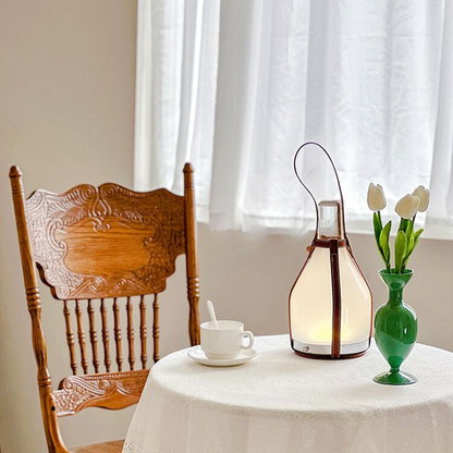 Lampe De Table En Verre Givré Moderne Avec Courroie En Cuir Pour Ambiances Élégantes Table Lamps Electro Paris