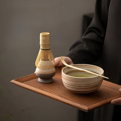 Ensemble Traditionnel Pour Préparation De Matcha Avec Accessoires En Bambou Et Céramique Matcha maker Electro Paris