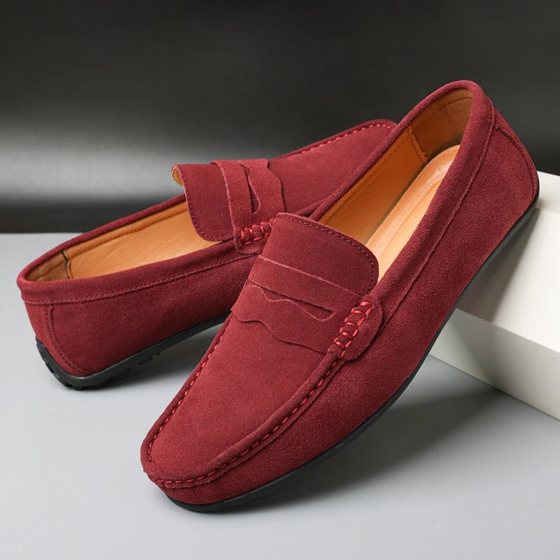 Mocassins homme en daim – cuir véritable, semelle gourmande & style raffiné Flats Electro Paris Bordeaux 39