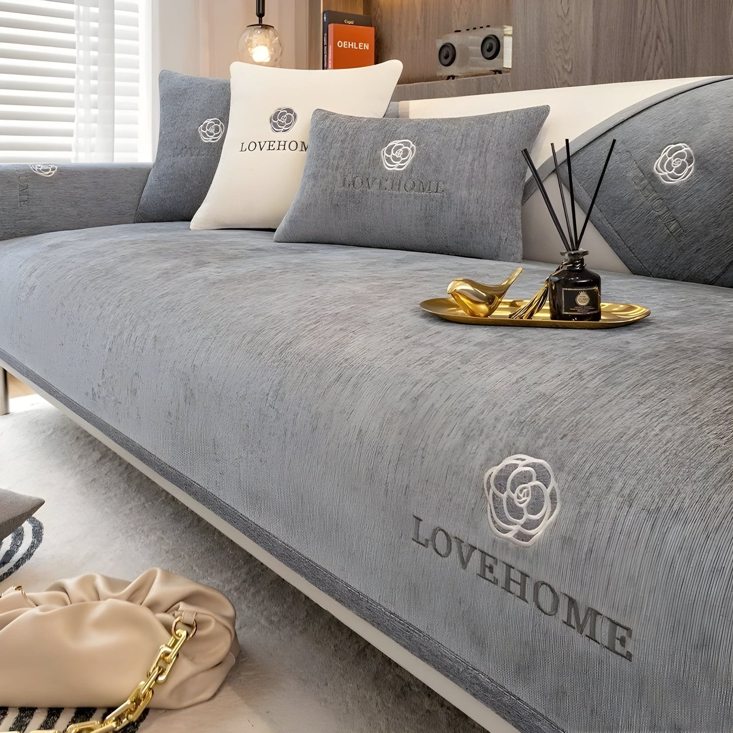 Housse De Canapé Moderne Antidérapante En Tissu Doux Pour Protection Et Style Quotidiens Sofa Cover Electro Paris