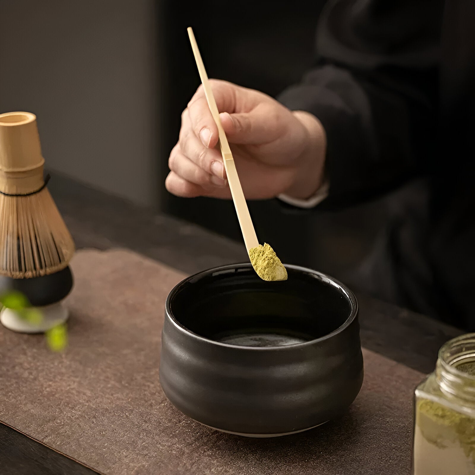 Ensemble Traditionnel Pour Préparation De Matcha Avec Accessoires En Bambou Et Céramique Matcha maker Electro Paris