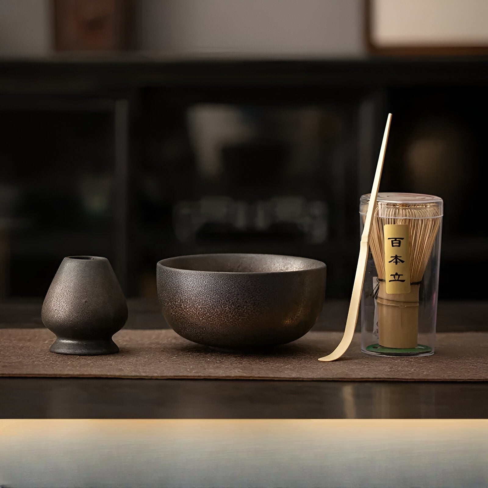 Ensemble Traditionnel Pour Préparation De Matcha Avec Accessoires En Bambou Et Céramique Matcha maker Electro Paris C