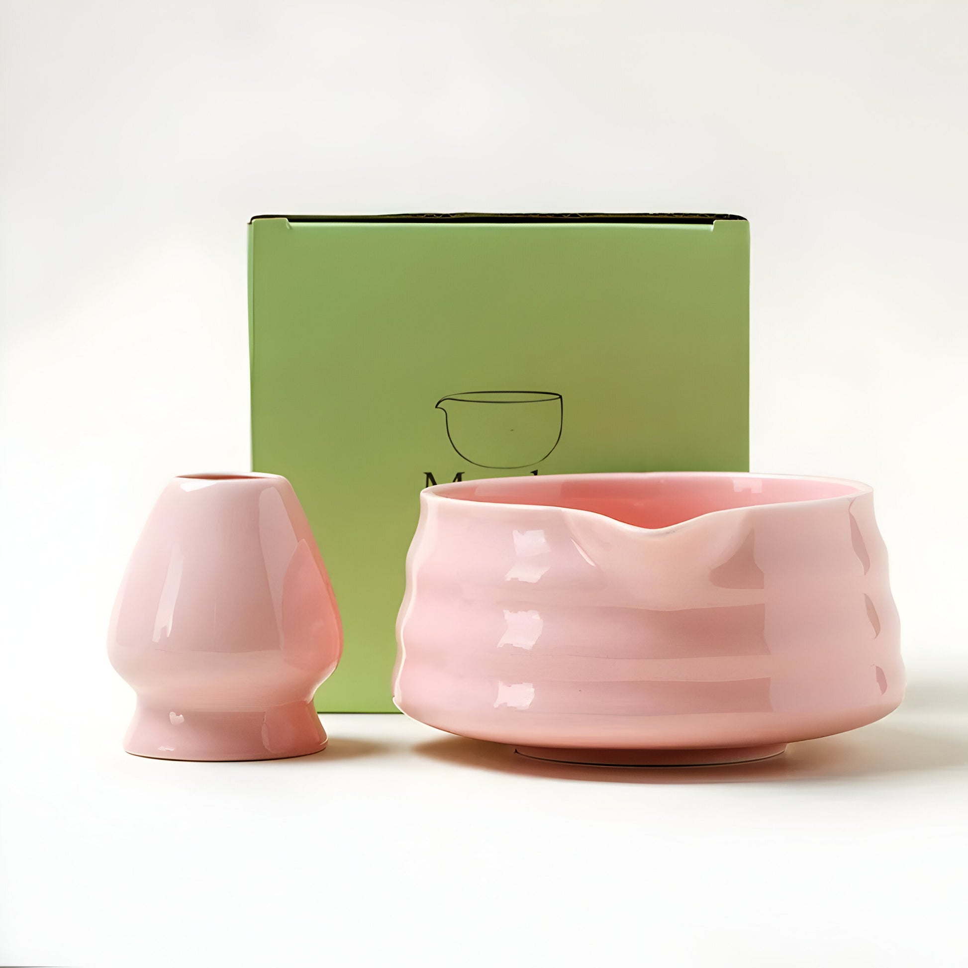 Ensemble Matcha Keramik Traditionnel Pour Cérémonie De Thé Japonaise Authentique Matcha maker Electro Paris Rosa Bol + porte fouet