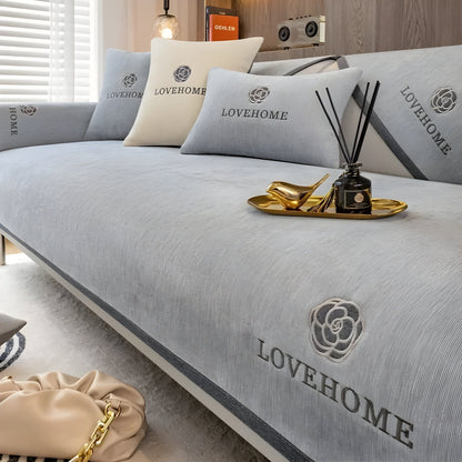 Housse De Canapé Moderne Antidérapante En Tissu Doux Pour Protection Et Style Quotidiens Sofa Cover Electro Paris Gris clair 70x70cm