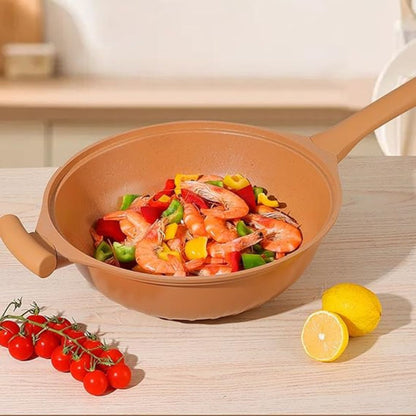 Wok en Fonte Polyvalent Pour Cuisson Rapide, Saine Et Pleine De Saveurs Avec Panier Vapeur Iron Wok Cooking Pro Electro Paris