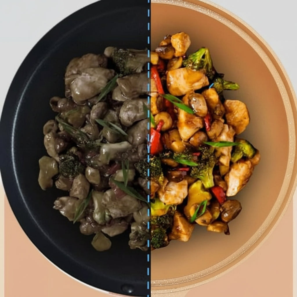 Wok en Fonte Polyvalent Pour Cuisson Rapide, Saine Et Pleine De Saveurs Avec Panier Vapeur Iron Wok Cooking Pro Electro Paris