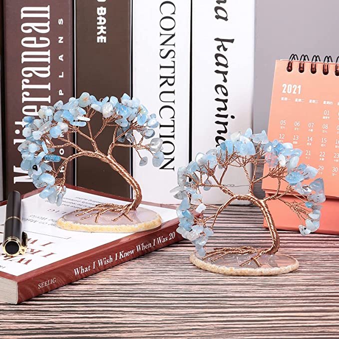 Arbre Décoratif En Pierre D’Aigue-Marine Pour Apaiser L’Esprit Et Harmoniser Votre Espace Home Decoration Electro Paris