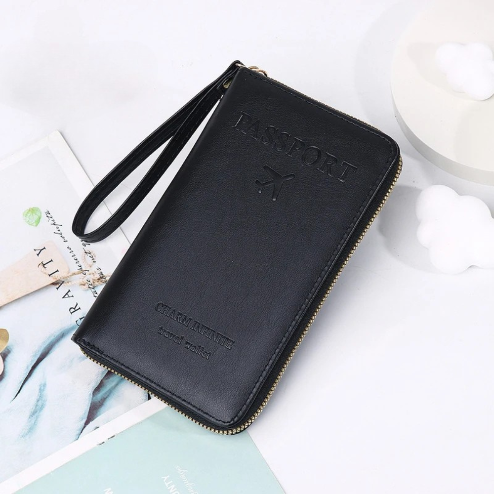 Portefeuille RFID En Cuir Élégant Pour Voyageurs Modernes Et Organisation Optimale Passport holder Electro Paris Noir