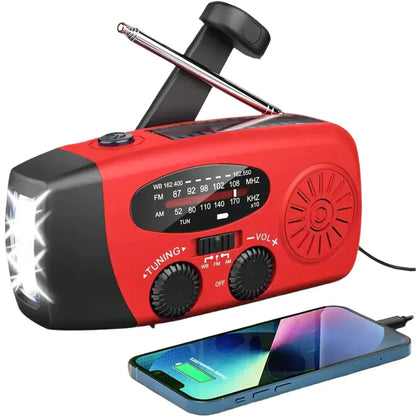 Radio d’Urgence Multifonction avec Manivelle, Panneau Solaire et Powerbank pour Situations Critiques Solar Radio Electro Paris