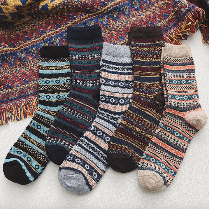 Chaussettes D’Hiver Chaudes Et Confortables Avec Motifs Scandinaves Et Tissu Durable Socks Electro Paris
