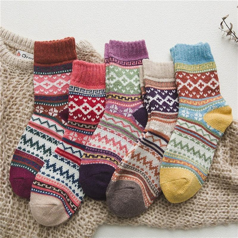 Chaussettes D’Hiver Chaudes Et Confortables Avec Motifs Scandinaves Et Tissu Durable Socks Electro Paris F 35 - 38 cm