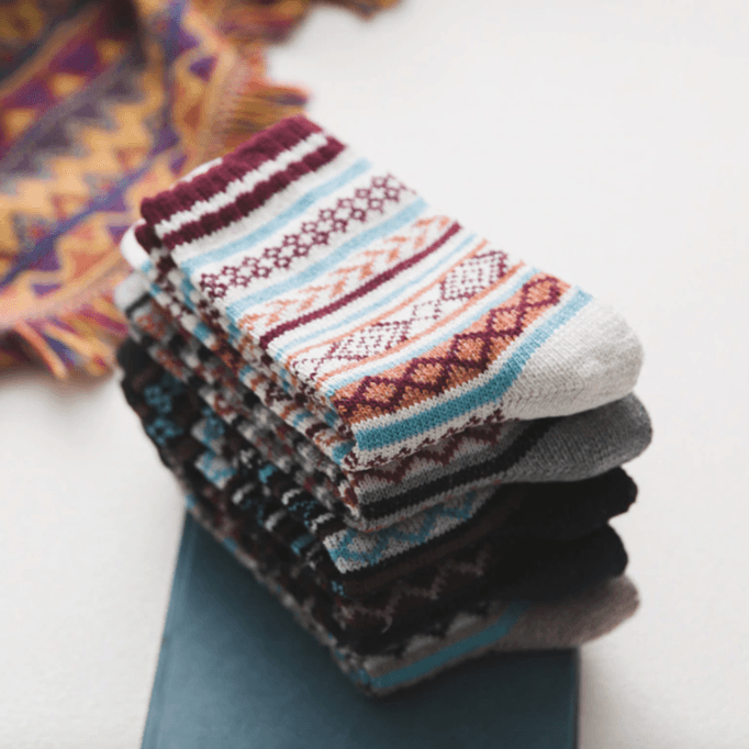 Chaussettes D’Hiver Chaudes Et Confortables Avec Motifs Scandinaves Et Tissu Durable Socks Electro Paris