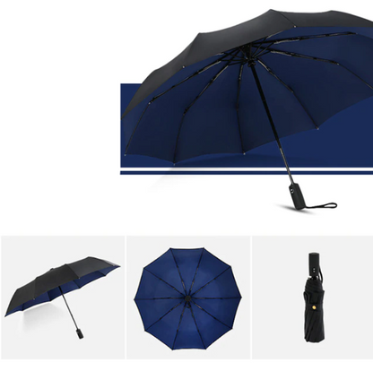Parapluie Tempête Anti-Vent Pliable et Robuste – Protection Totale Contre la Pluie et le Vent Umbrella Electro Paris Bleu
